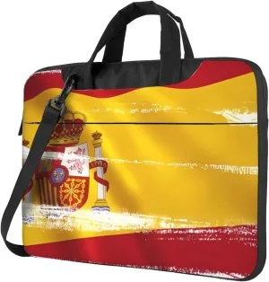 Spain Flag Laptop Shoulder Bag,# Ultra Slim And Portable, With Padded Shoulder Strap And Handleã€‚