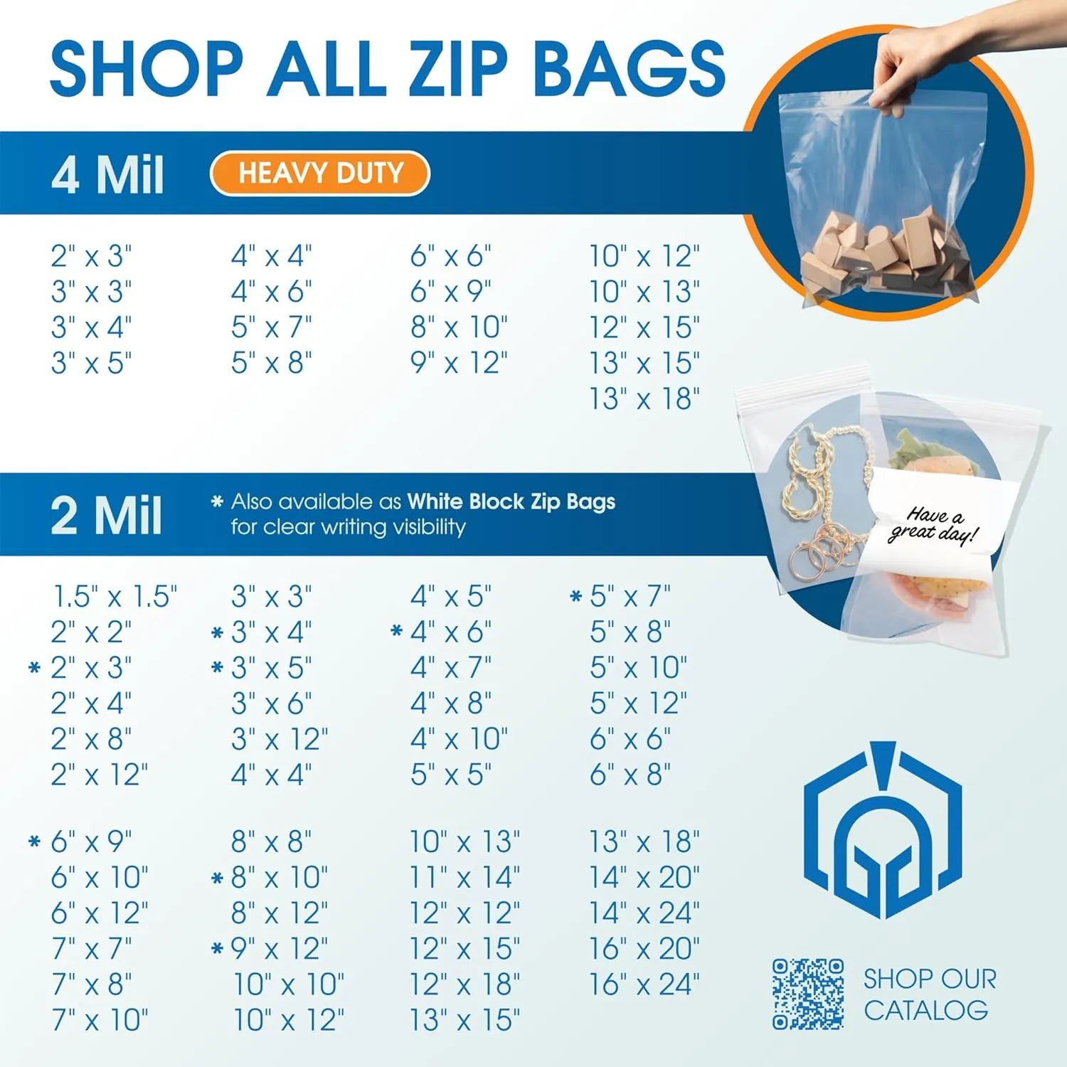 Spartan Industrial - 9” X 12” (500 Count) 4 Mil Thick Clear Reclosable Zip Plastic Poly Bags with Resealable Lock Seal Zipper - Heavy Duty and Durable