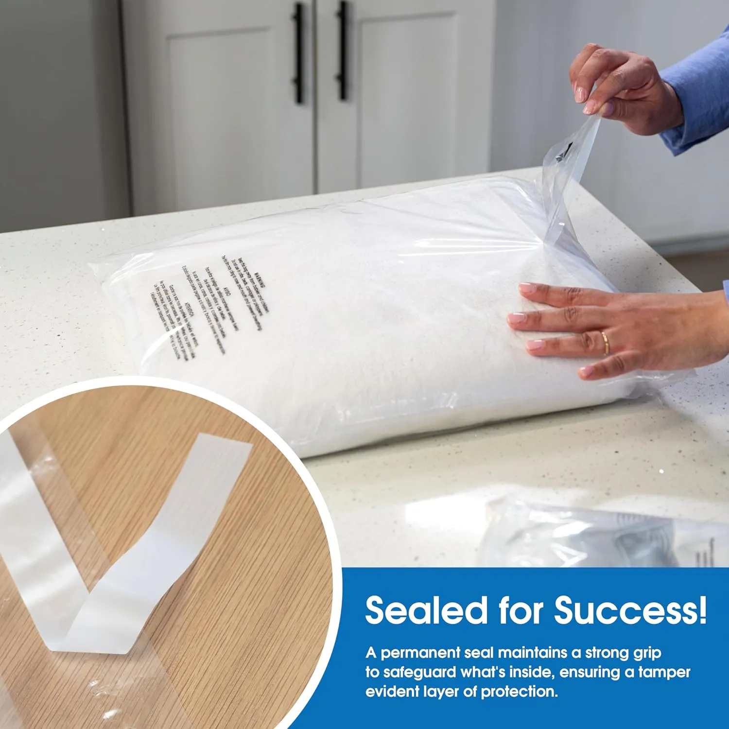 Spartan Industrial - 9" X 12" (100 Count) Self Seal Clear Poly Bags with Suffocation Warning for Packaging, T Shirts - Permanent Adhesive
