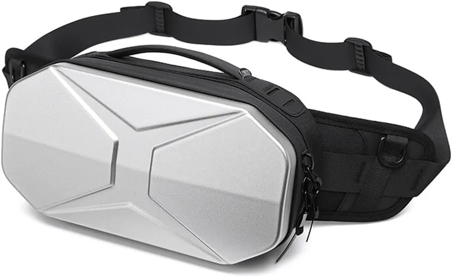 Sports Men's Waist Pack Function PC Hard Shell Crossbody Bag Men's Fashion Brand Waterproof Men's Chest Bag(OneColor)
