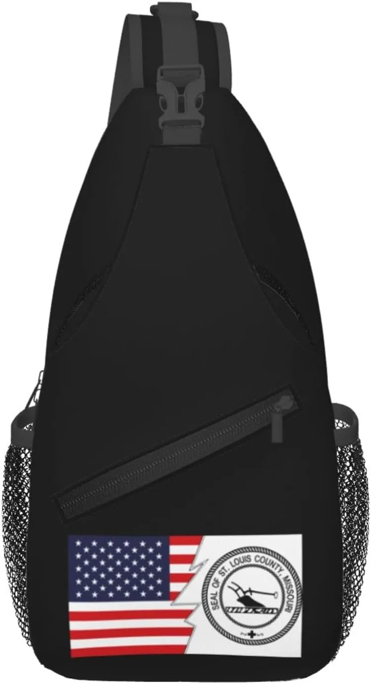 St. Louis County, Missouri, Seal And America Crossbody Bags For Women Men Chest Backpack Gym Shoulder Bag Travel Outdoor Sports Casual Crossbody Bags