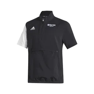 Stadium 1/4 Zip Woven Short Sleeve - black - white