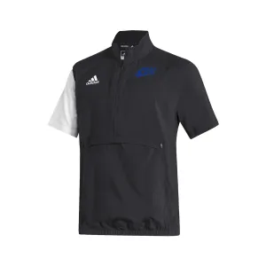 Stadium 1/4 Zip Woven Short Sleeve - black - white