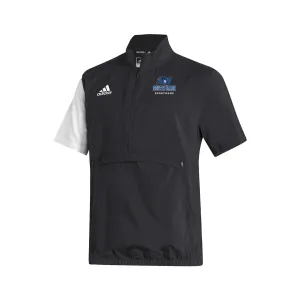 Stadium 1/4 Zip Woven Short Sleeve - black - white