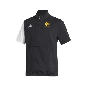 Stadium 1/4 Zip Woven Short Sleeve - black - white