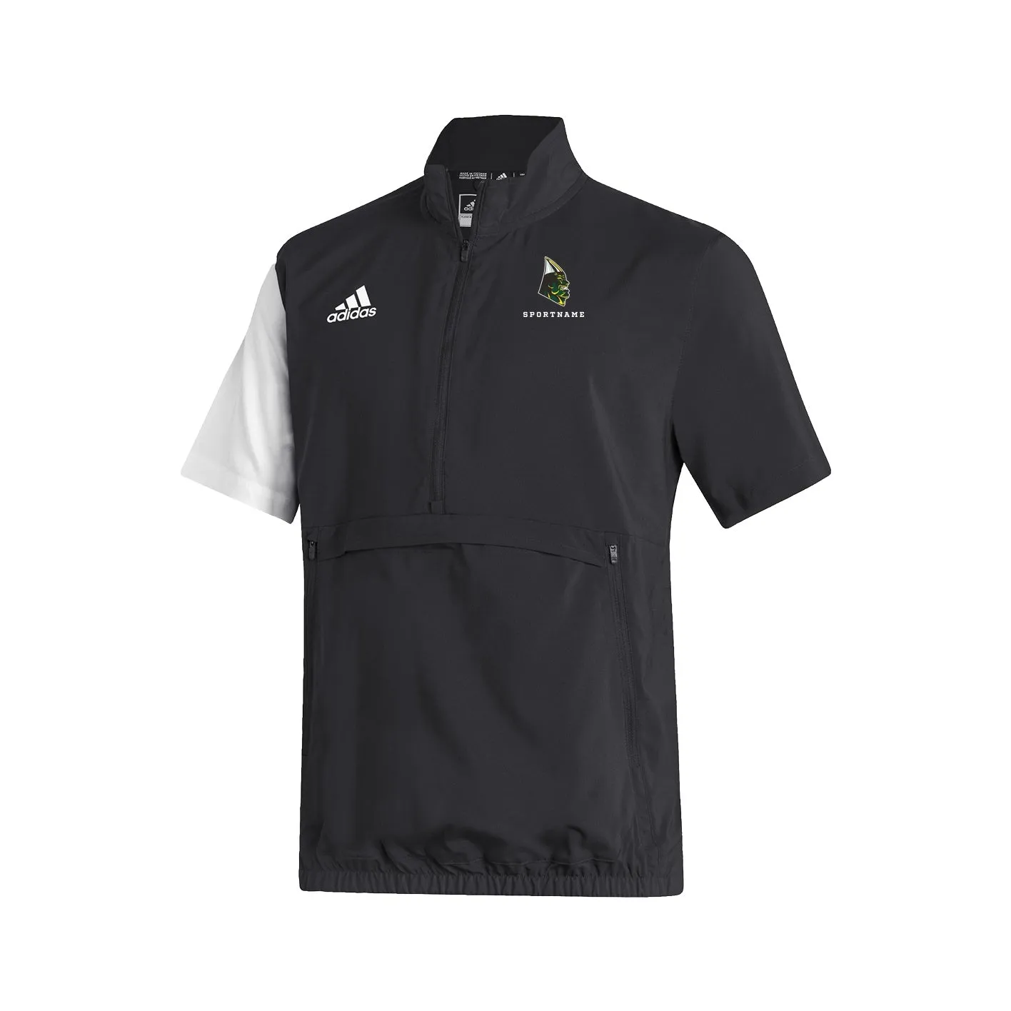 Stadium 1/4 Zip Woven Short Sleeve - black - white
