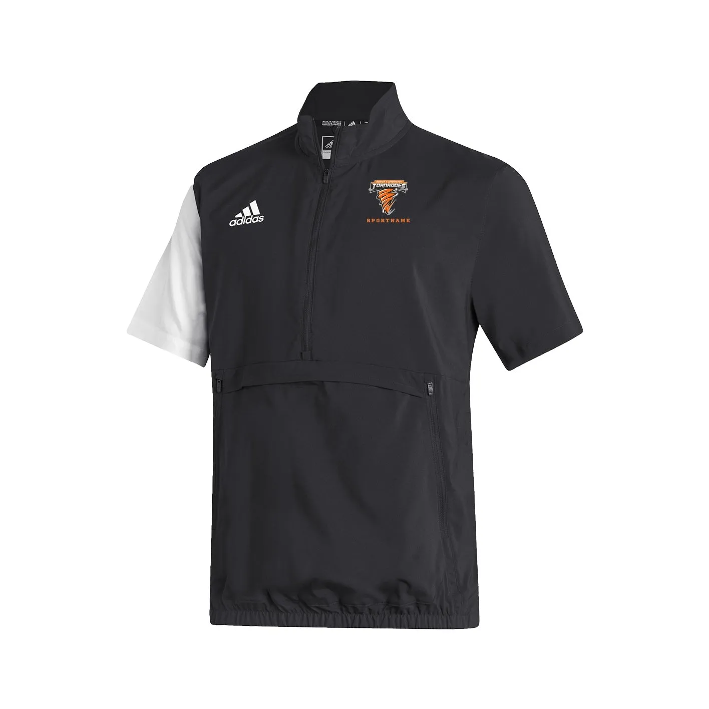 Stadium 1/4 Zip Woven Short Sleeve - black - white