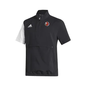 Stadium 1/4 Zip Woven Short Sleeve - black - white