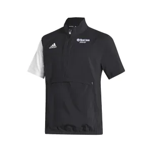 Stadium 1/4 Zip Woven Short Sleeve - black - white