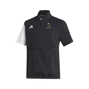 Stadium 1/4 Zip Woven Short Sleeve - black - white