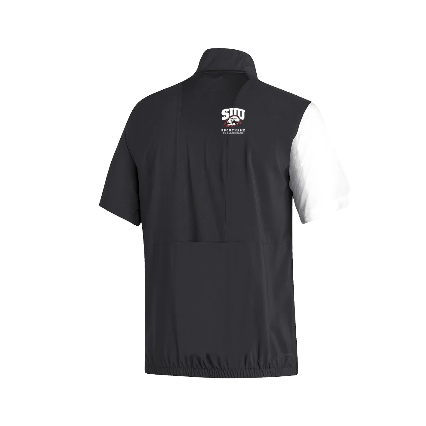Stadium 1/4 Zip Woven Short Sleeve - Black - White