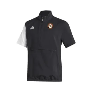 Stadium 1/4 Zip Woven Short Sleeve - Black - White