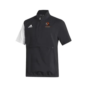 Stadium 1/4 Zip Woven Short Sleeve - Black - White