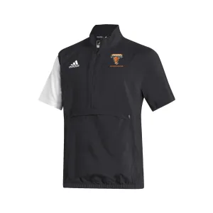 Stadium 1/4 Zip Woven Short Sleeve - black - white