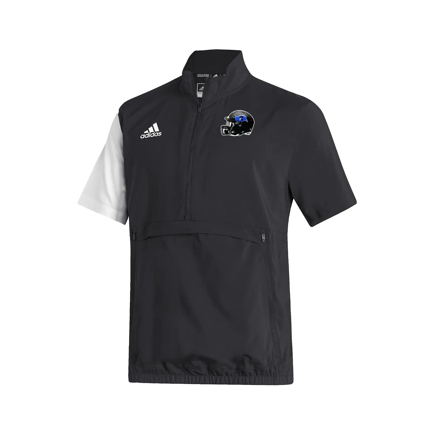 Stadium 1/4 Zip Woven Short Sleeve - black - white
