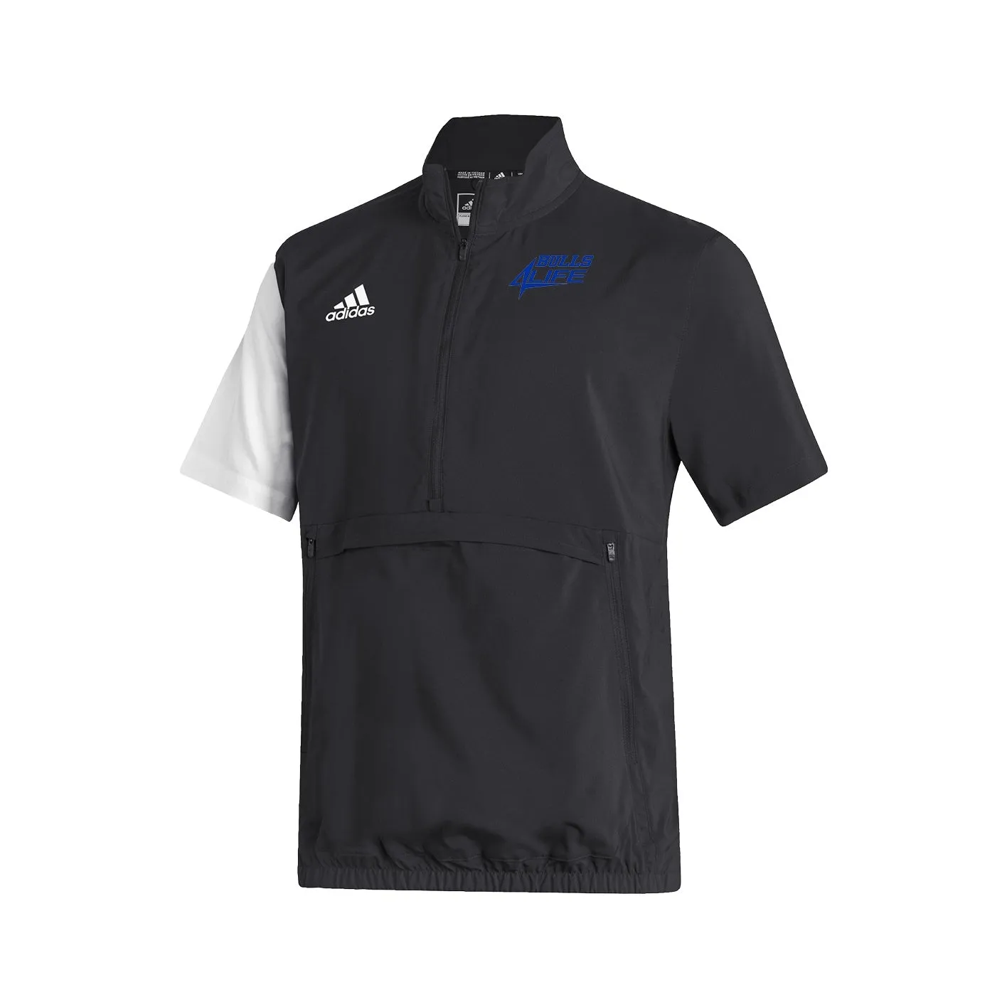 Stadium 1/4 Zip Woven Short Sleeve - black - white