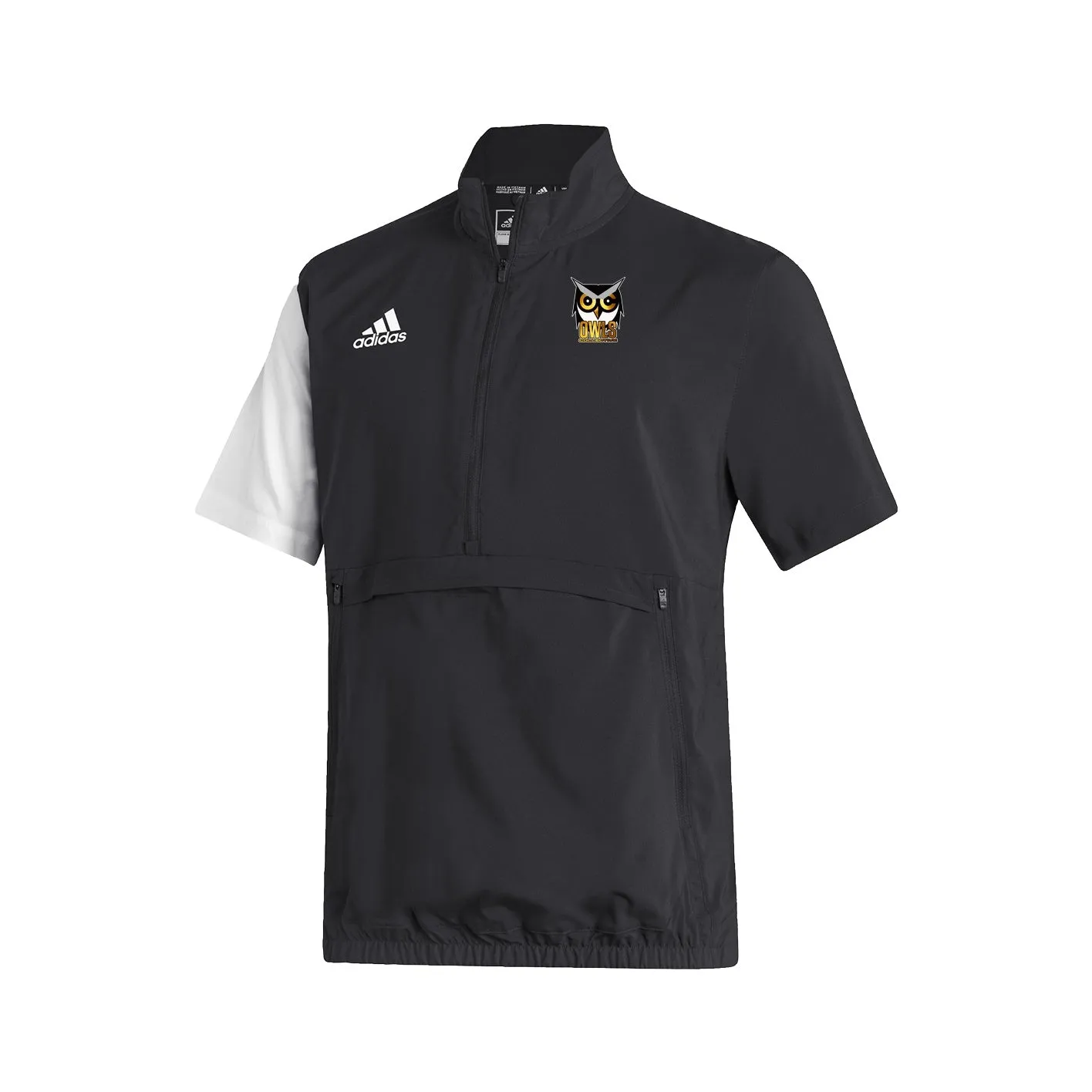 Stadium 1/4 Zip Woven Short Sleeve - black - white