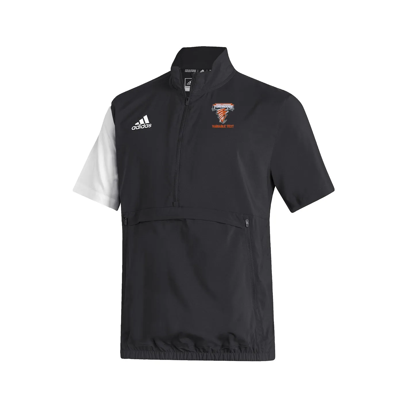 Stadium 1/4 Zip Woven Short Sleeve - black - white