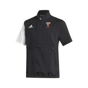 Stadium 1/4 Zip Woven Short Sleeve - black - white