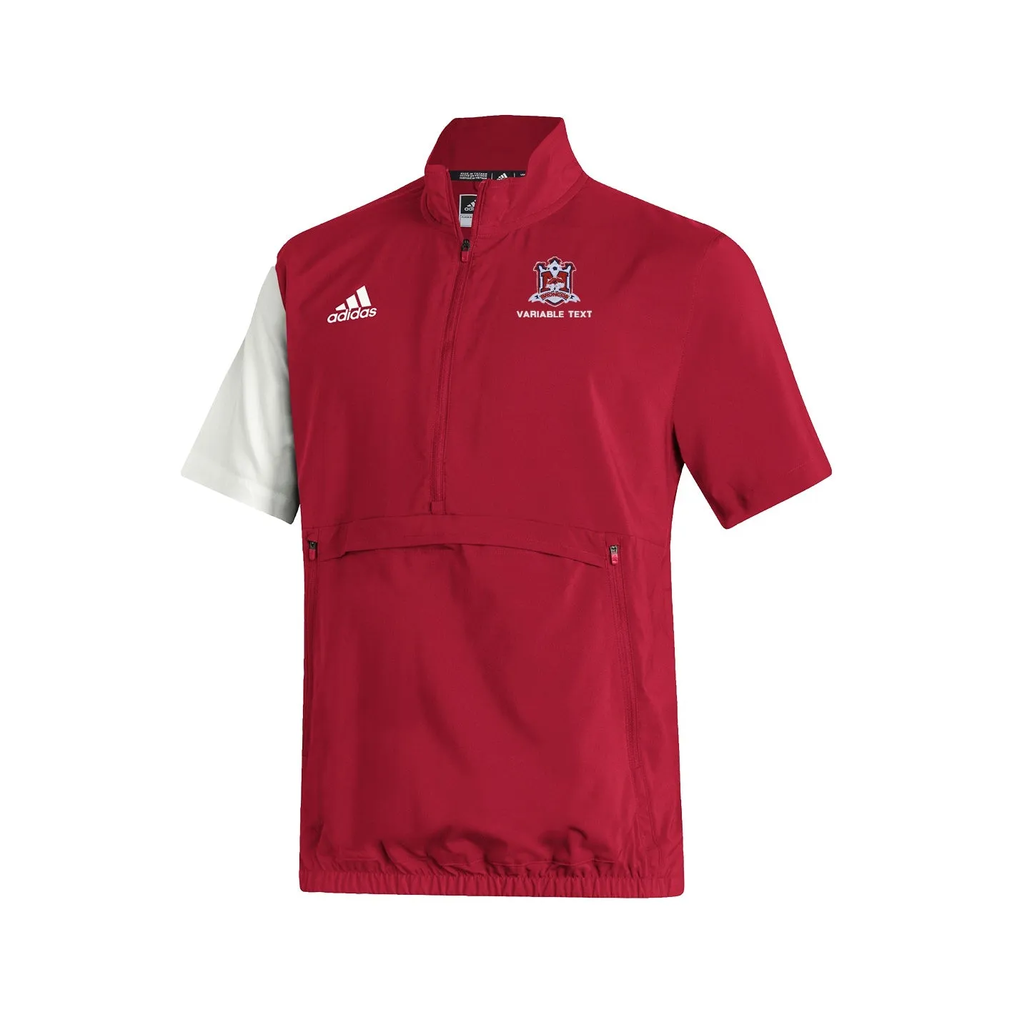 Stadium 1/4 Zip Woven Short Sleeve - Power Red - White