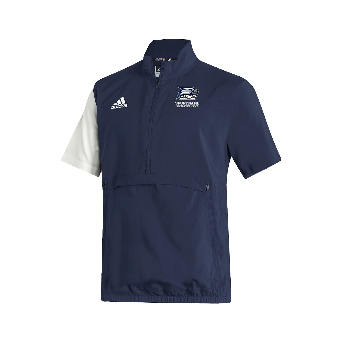 Stadium 1/4 Zip Woven Short Sleeve - team navy blue - white
