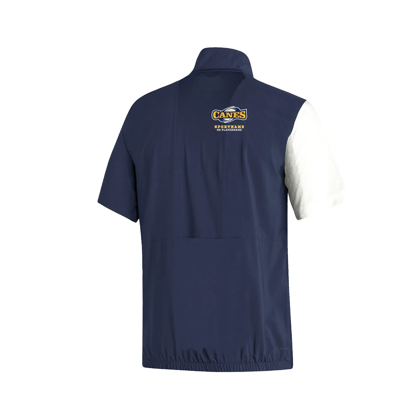 Stadium 1/4 Zip Woven Short Sleeve - Team Navy Blue - White