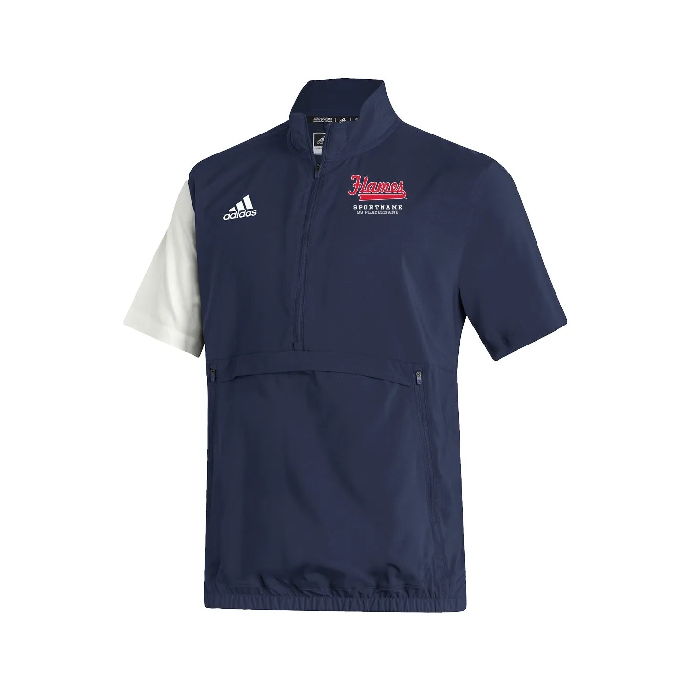 Stadium 1/4 Zip Woven Short Sleeve - team navy blue - white