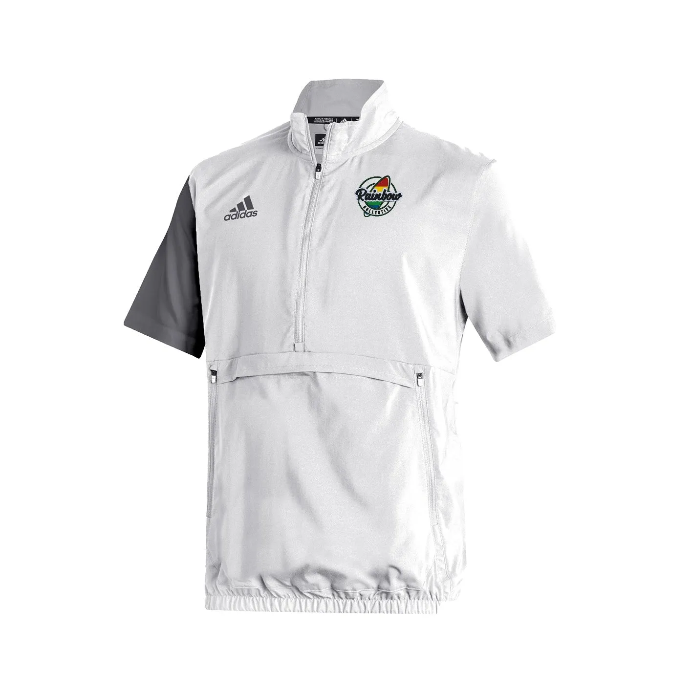 Stadium 1/4 Zip Woven Short Sleeve - white - grey