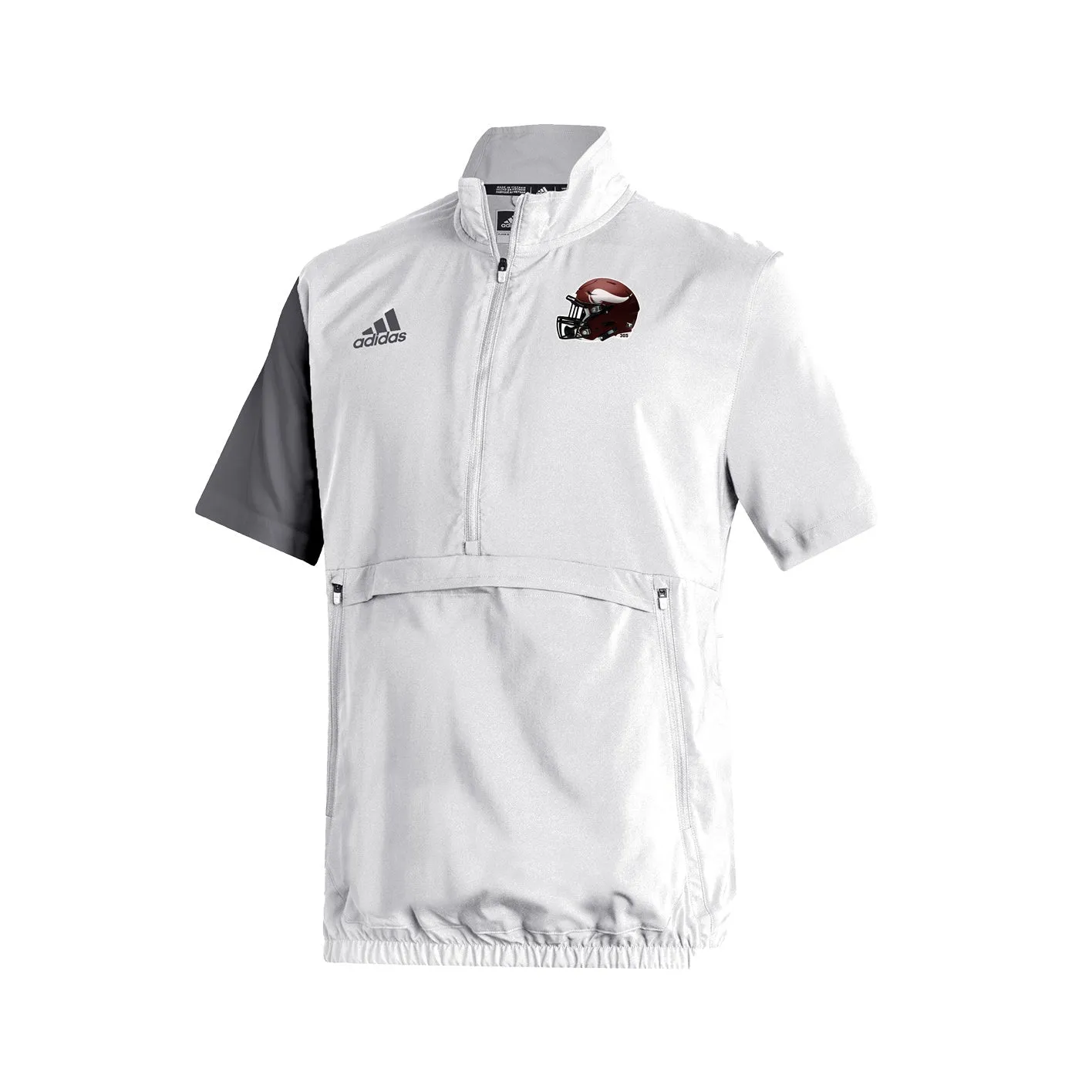 Stadium 1/4 Zip Woven Short Sleeve - white - grey