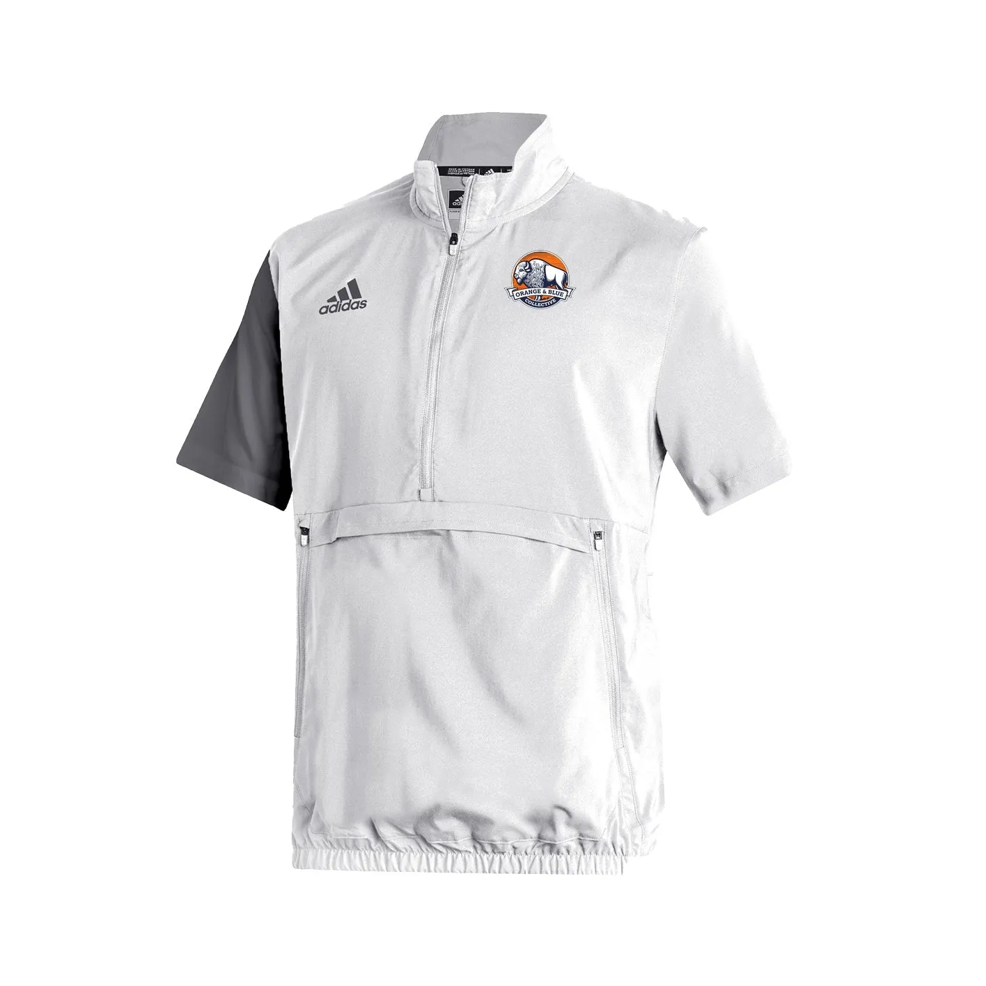 Stadium 1/4 Zip Woven Short Sleeve - white - grey