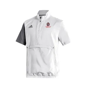 Stadium 1/4 Zip Woven Short Sleeve - white - grey