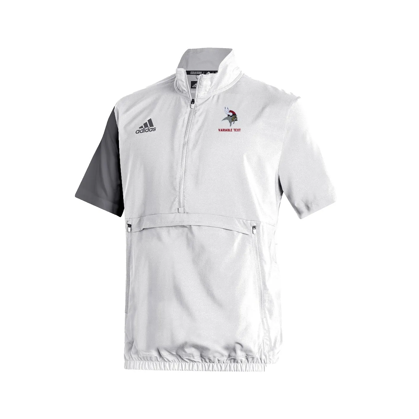Stadium 1/4 Zip Woven Short Sleeve - white - grey