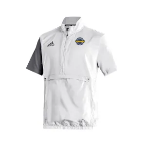 Stadium 1/4 Zip Woven Short Sleeve - white - grey