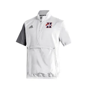 Stadium 1/4 Zip Woven Short Sleeve - white - grey