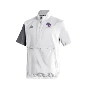 Stadium 1/4 Zip Woven Short Sleeve - White - Grey