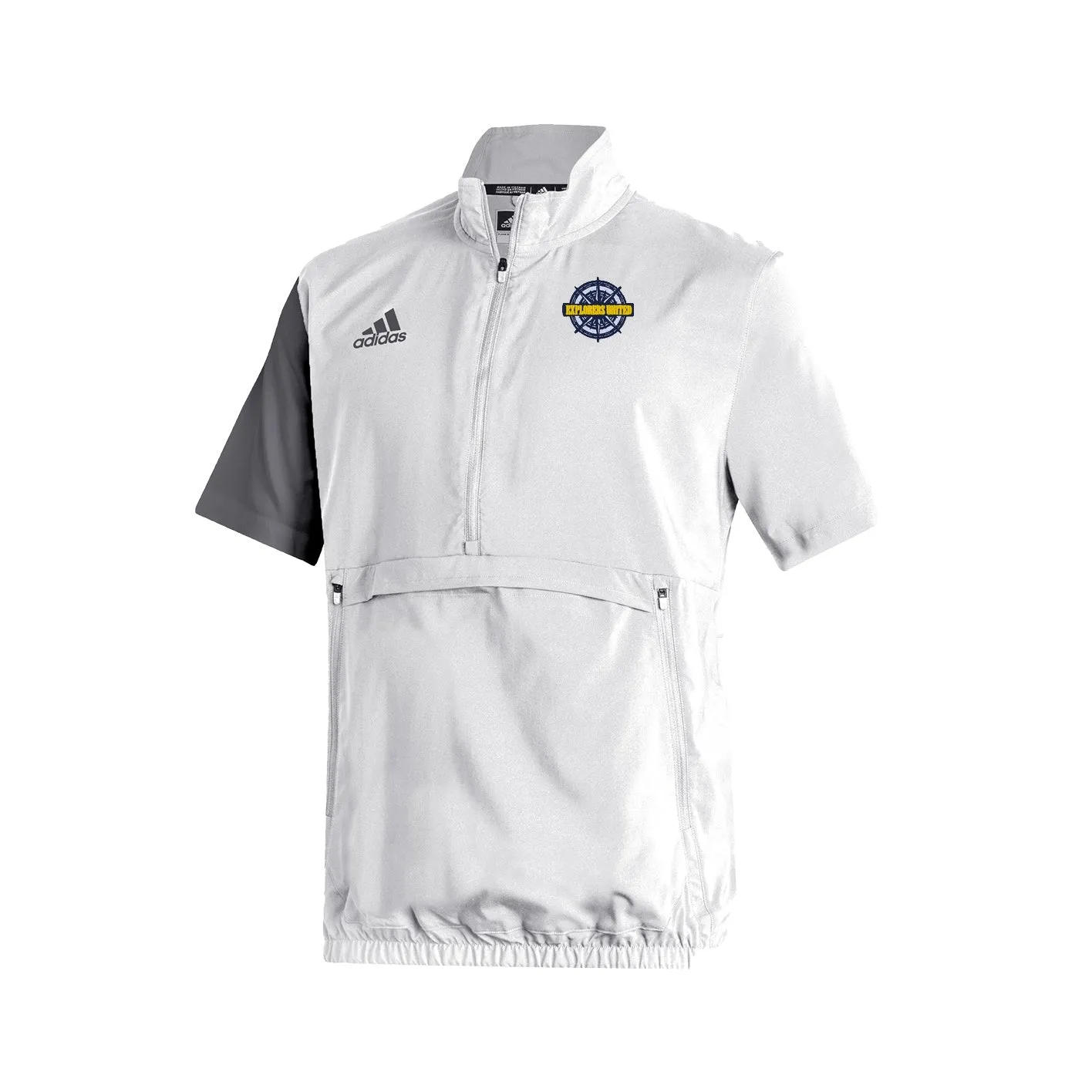 Stadium 1/4 Zip Woven Short Sleeve - white - grey