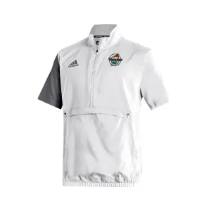 Stadium 1/4 Zip Woven Short Sleeve - white - grey
