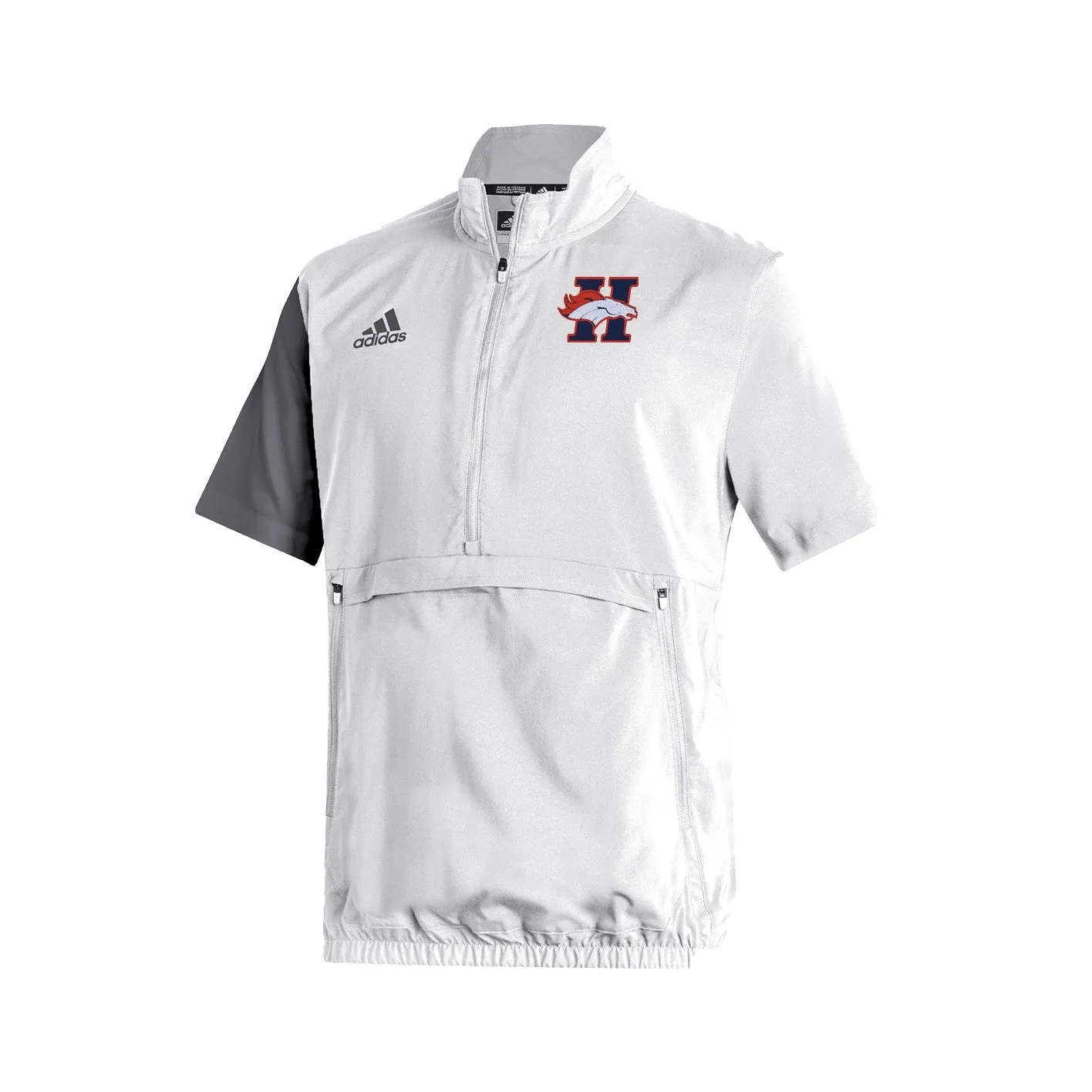 Stadium 1/4 Zip Woven Short Sleeve - white - grey