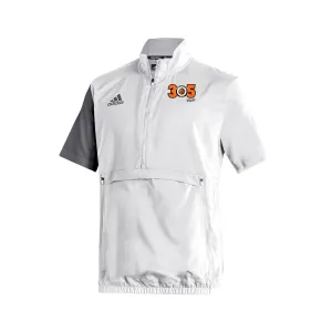 Stadium 1/4 Zip Woven Short Sleeve - white - grey