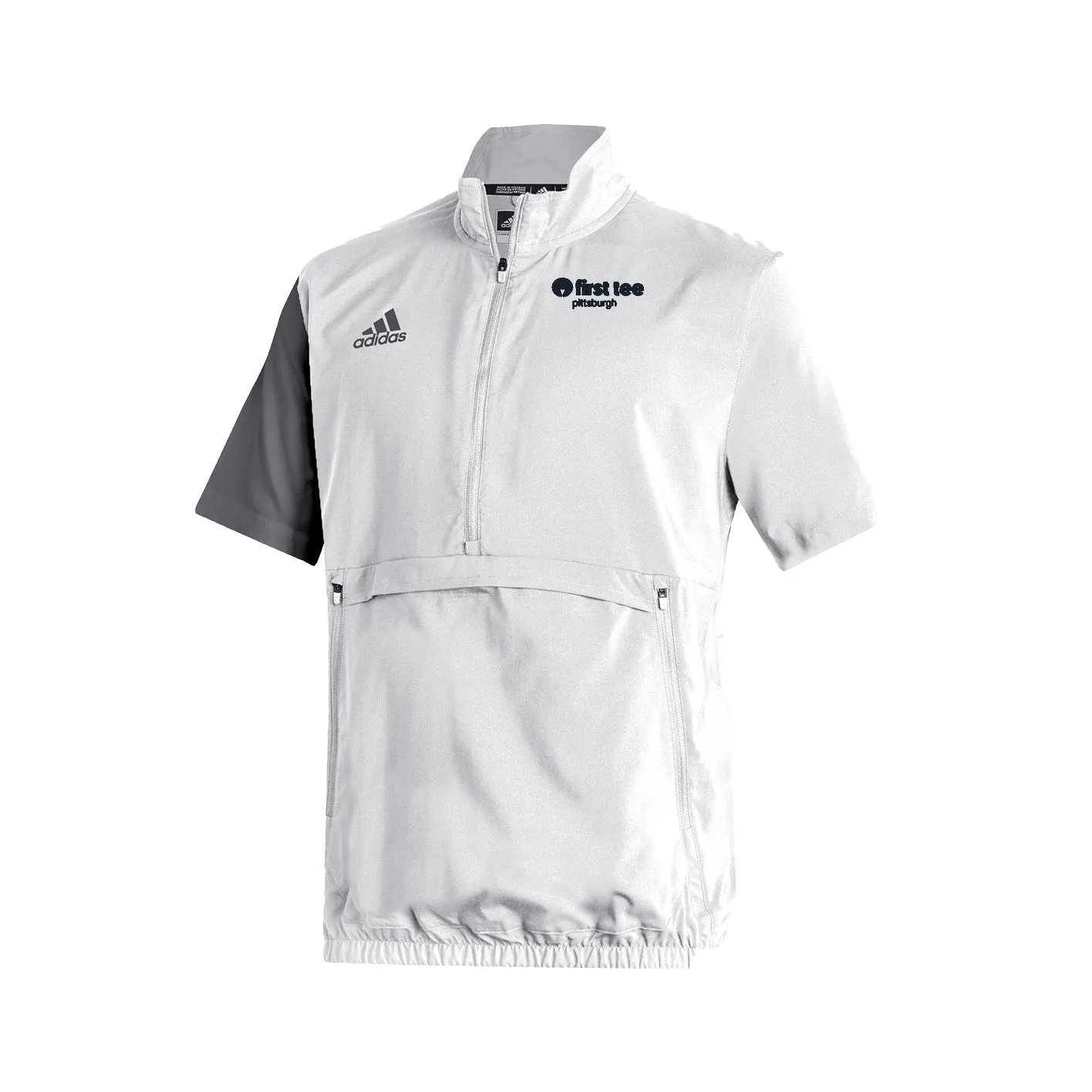 Stadium 1/4 Zip Woven Short Sleeve - white - grey