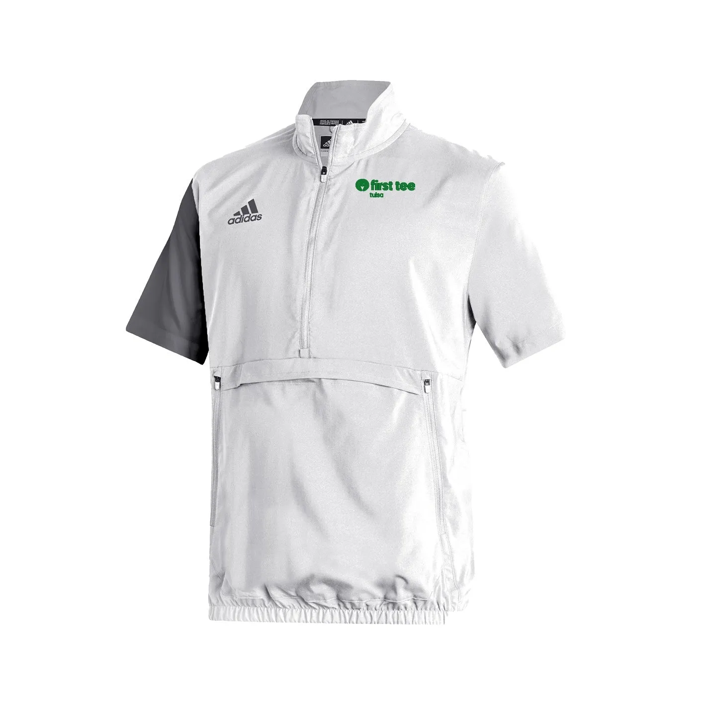 Stadium 1/4 Zip Woven Short Sleeve - white - grey