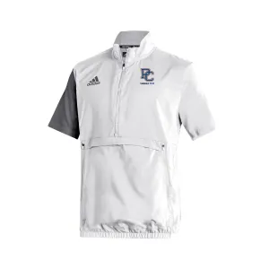 Stadium 1/4 Zip Woven Short Sleeve - White - Grey
