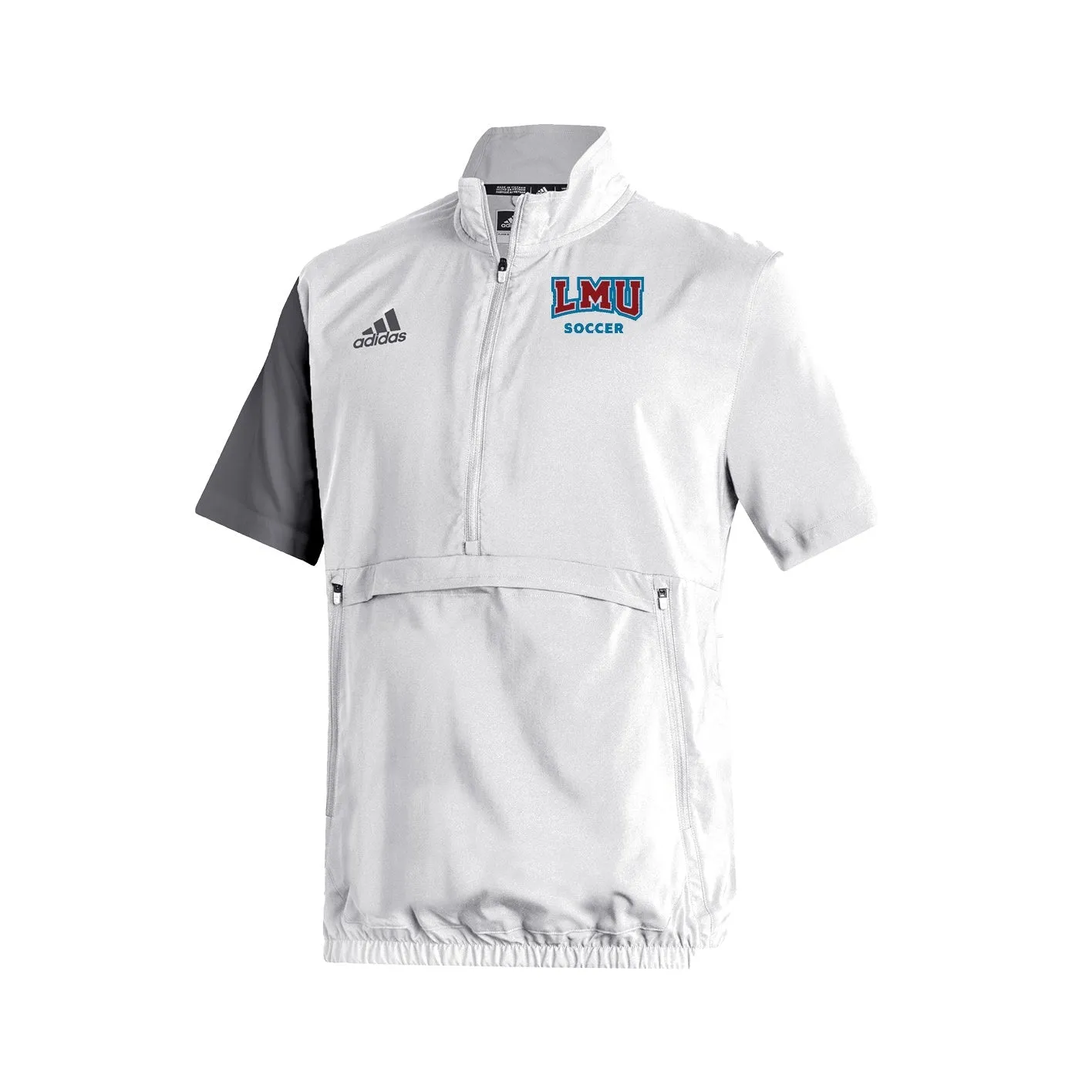 Stadium 1/4 Zip Woven Short Sleeve - white - grey