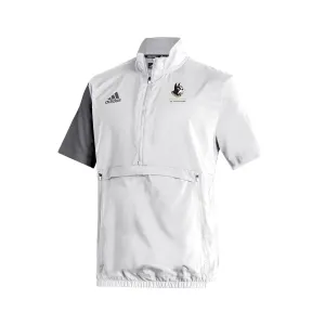 Stadium 1/4 Zip Woven Short Sleeve - white - grey