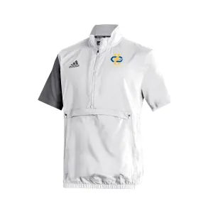 Stadium 1/4 Zip Woven Short Sleeve - white - grey
