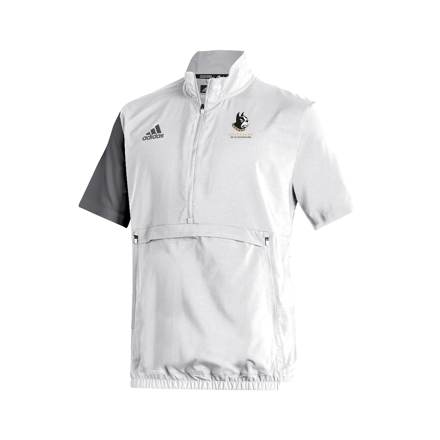 Stadium 1/4 Zip Woven Short Sleeve - white - grey