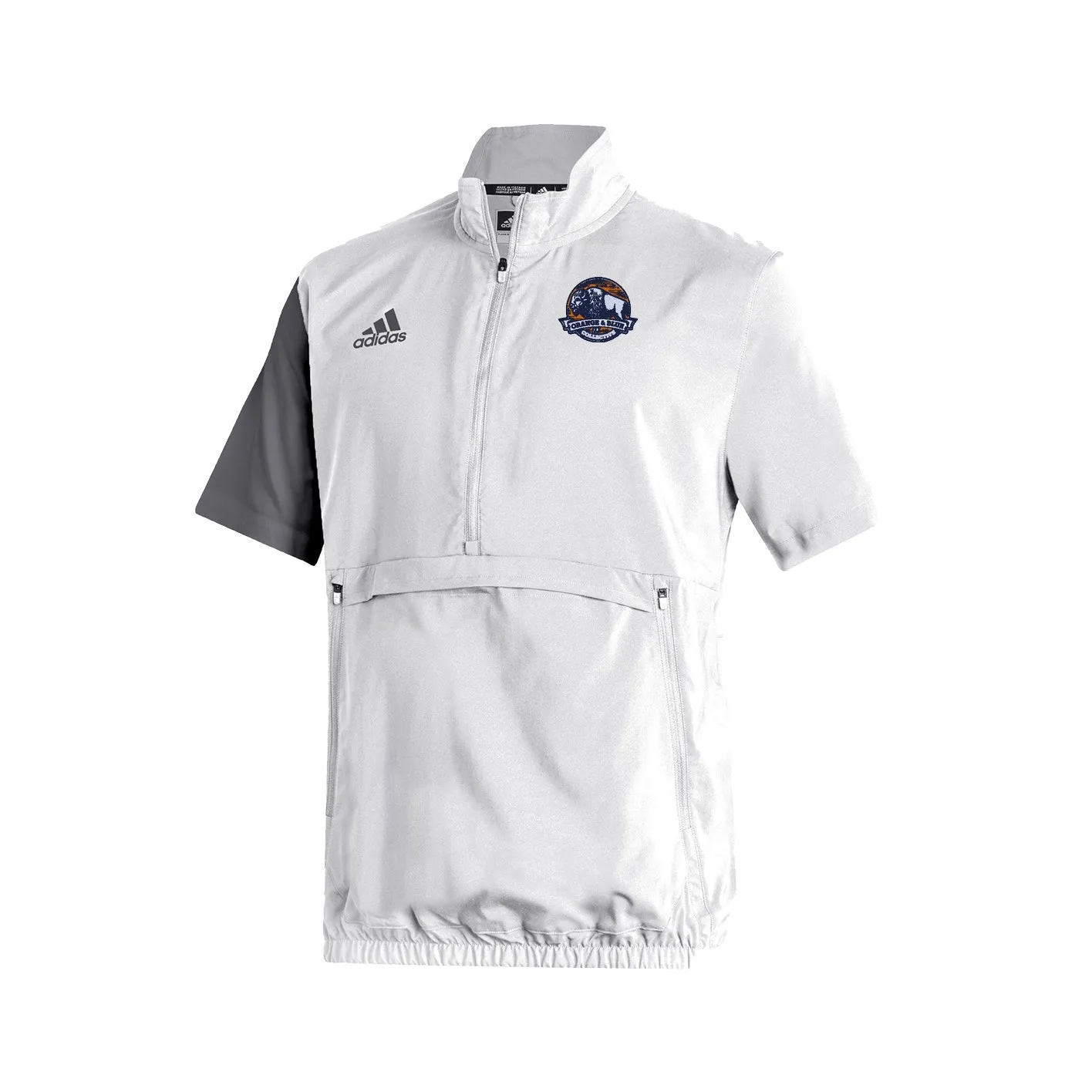 Stadium 1/4 Zip Woven Short Sleeve - white - grey