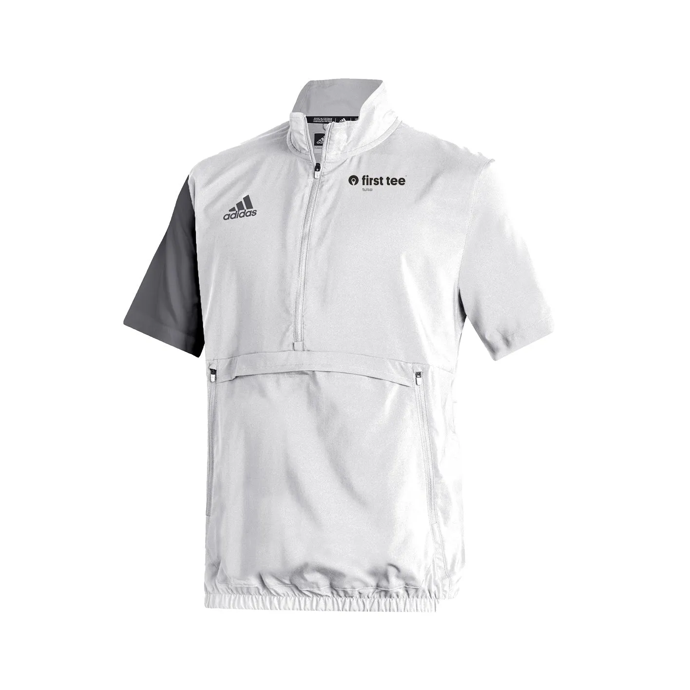 Stadium 1/4 Zip Woven Short Sleeve - white - grey