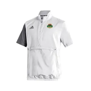 Stadium 1/4 Zip Woven Short Sleeve - white - grey