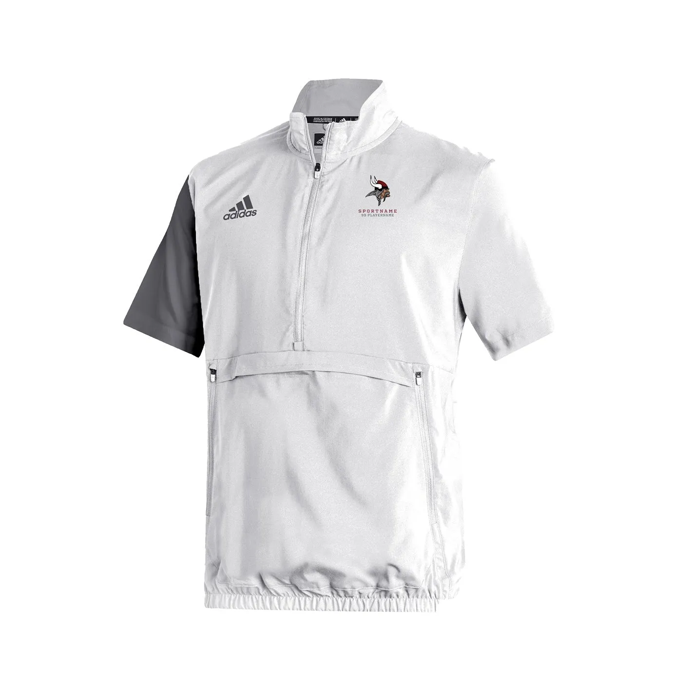 Stadium 1/4 Zip Woven Short Sleeve - white - grey